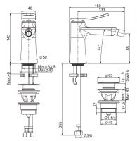 Fima carlo frattini смеситель для биде Flo F3802 схема 3