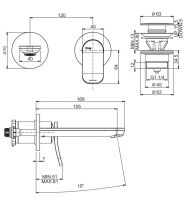 Fima carlo frattini смеситель для раковины Flo F3821WX8 схема 2