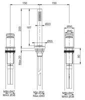 Fima carlo frattini смеситель для ванны Flo F3814/1N схема 2