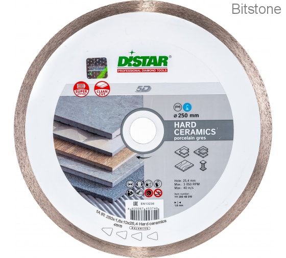 Диск алмазный сплошной DiStar Hard ceramics (керамогранит, керамик) 250мм/25,4 (11120048019)