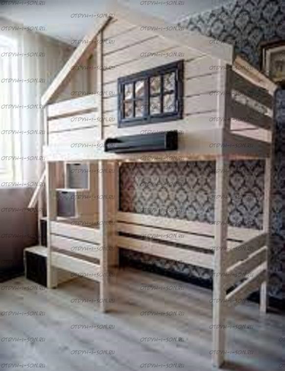 Кровать-чердак домик Roof