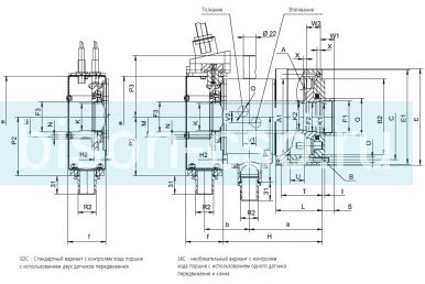 Гидравлический цилиндр 1305-102-46-SKC со сквозным отверстием