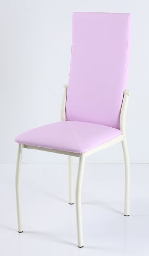 Кухонный стул "B-610" (Розовый кожзам/Бежевый металл)