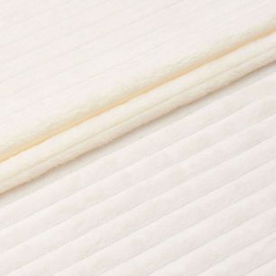 Мех искусственный - Королевский плюш в рубчик сливочный 50х43