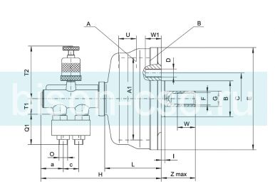 Пневмоцилиндр однопоршневой 1202-200 без сквозного отверстия Bison-Bial