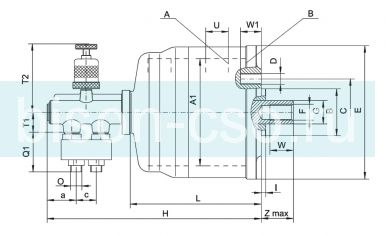 Пневмоцилиндр двухпоршневой 1208-160 без сквозного отверстия Bison-Bial