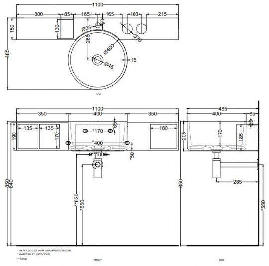 Комплект мебели Cielo Sella Living Tec 110х49 ФОТО