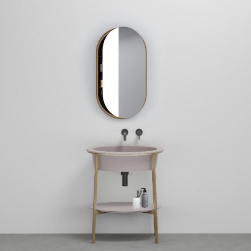 Изображение Раковина на каркасе Cielo Catino Ovale c полкой 70х50