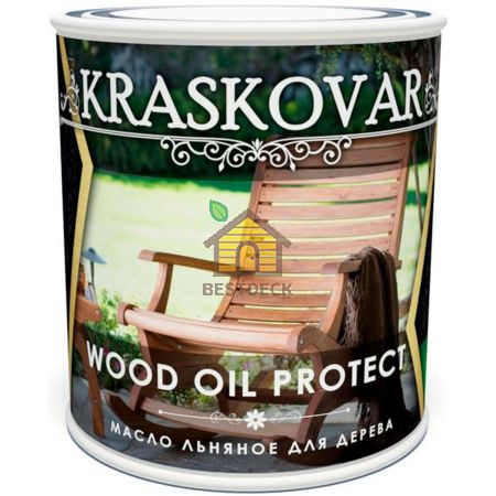 Масло льняное для дерева Kraskovar Wood Oil Protect