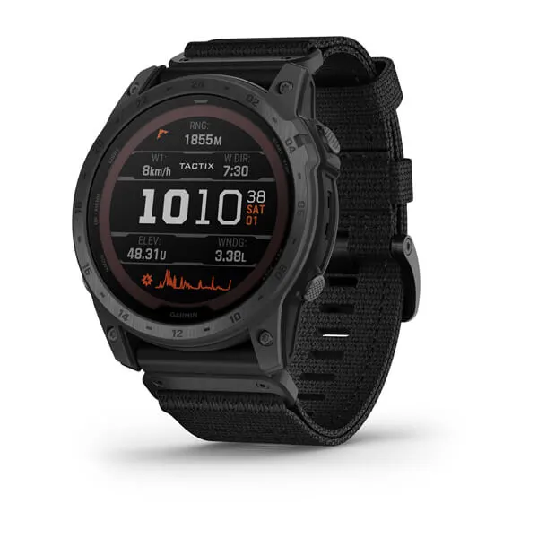 Умные часы Garmin Tactix 7 Pro Ballistics Edition с черным нейлоновым ремешком