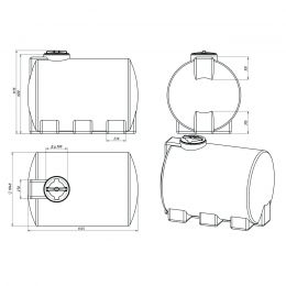 Схема. Емкость для воды ЭВГ 1000 литров черный