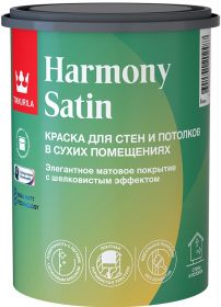 Краска для Стен и Потолков Tikkurila Harmony Satin 0.9л Матовая,Белая / Тиккурила Гармония Сатин