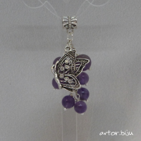 подвеска с аметистом и бабочкой