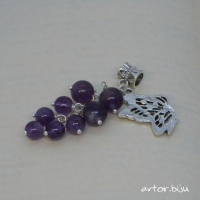 подвеска с аметистом и бабочкой