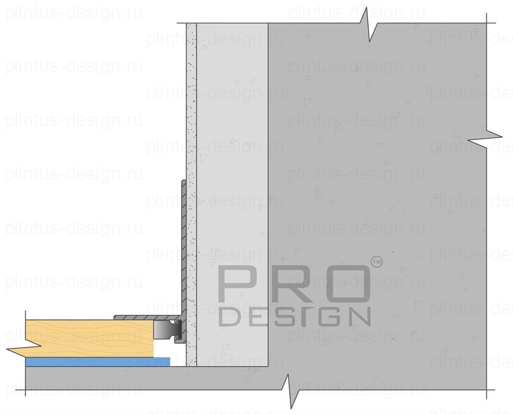Микроплинтус Pro Design Mini L 601 коньяк