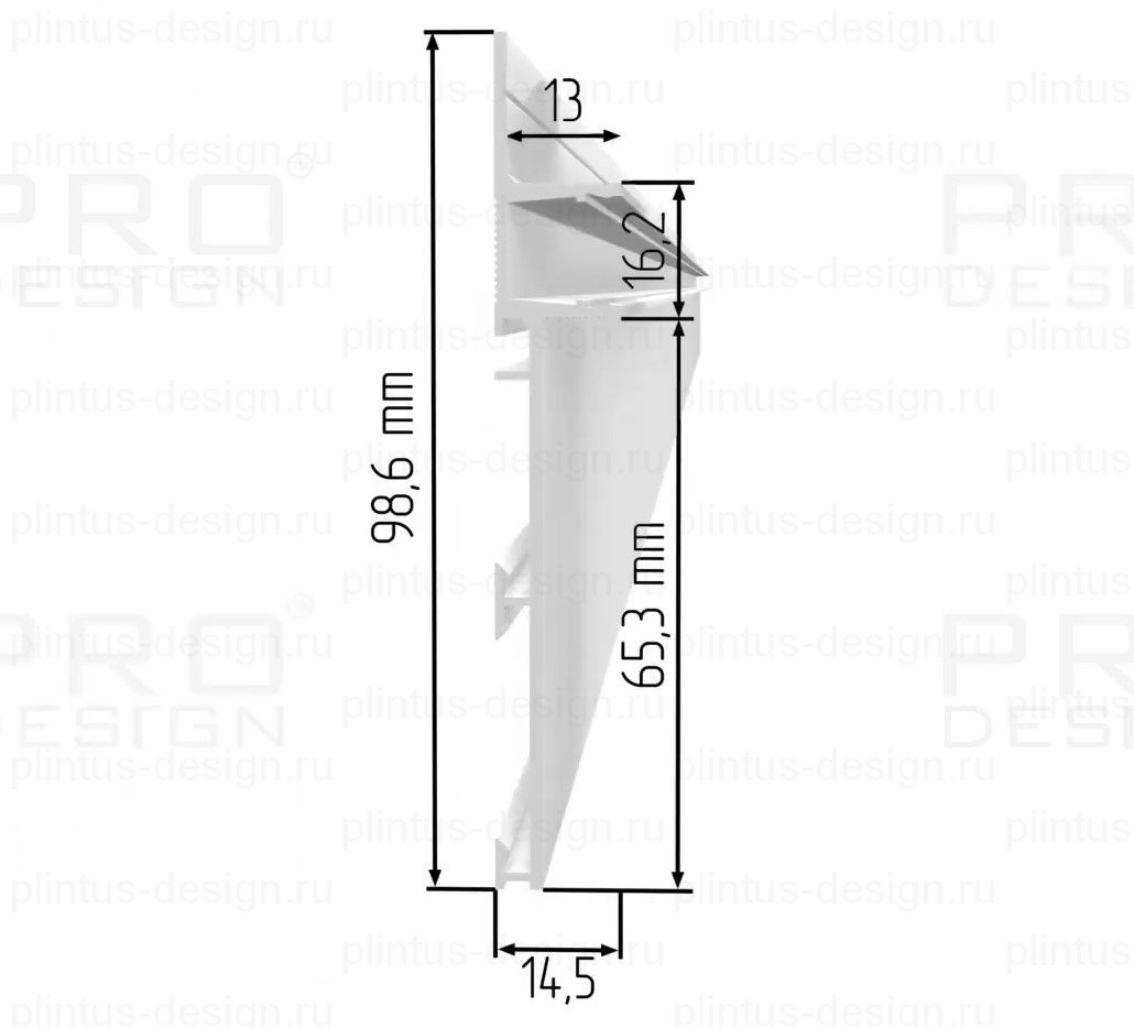 Скрытый плинтус Pro Design Combo 603 Чёрный