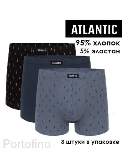 3MH-025/04 Трусы мужские шорты Atlantic - набор 3 штуки