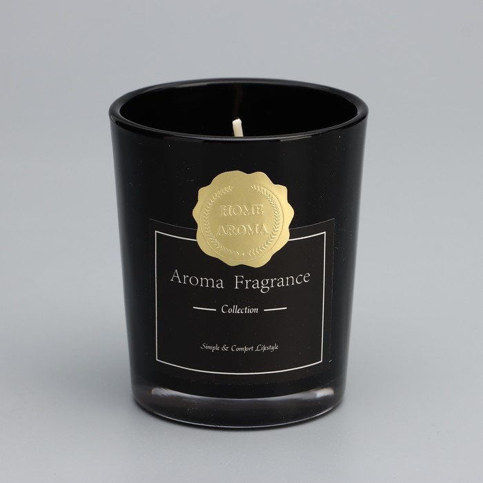 Свеча ароматическая "Aroma Candle",белый чай, черная, 5,5х6,5 см