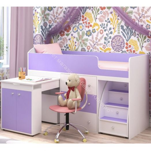 Кровать Малыш 70*160 МАЛЫЙ, Белое дерево/Ирис