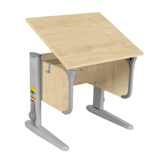 ДСУТ47-1-3 Школьная парта-трансформер одноместная (ЛДСП клен-танзай, опора Серый)