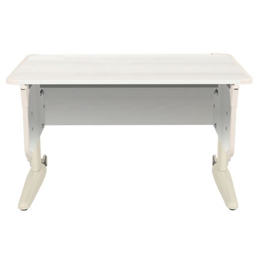 ДСУТ43-1-2 Растущая парта-трансформер одноместная (ЛДСП белый, опора бежевый)