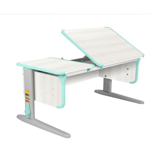 ДСУТ42-2-1-1 Растущая парта-трансформер одноместная (ЛДСП белый, опора серый)