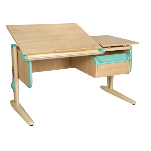 ДСУТ25-1-1-2 Растущая парта одноместная (ЛДСП клён, опора бежевый)