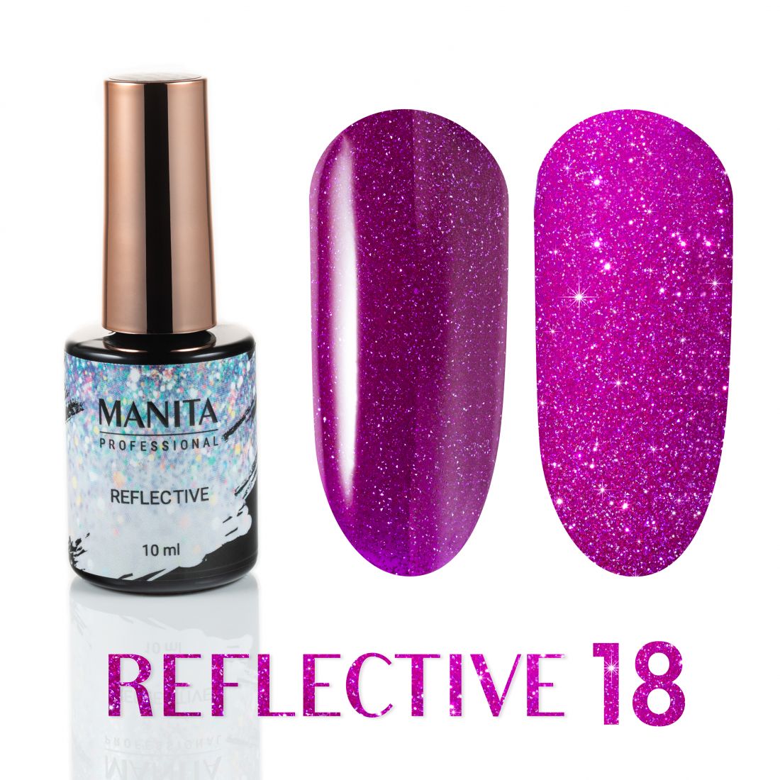 Гель лак MANITA PROFESSIONAL "REFLECTIVE" светоотражающий №18 (10 мл)