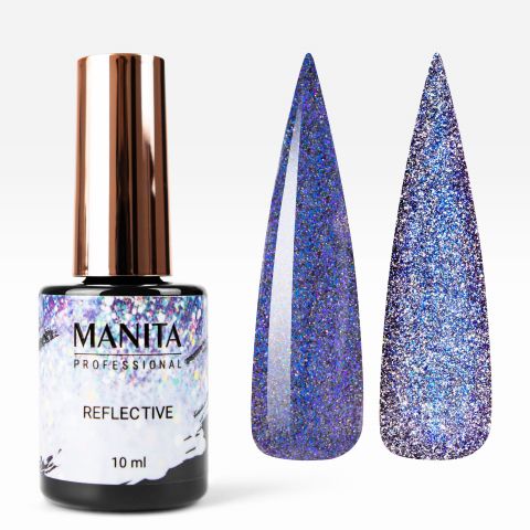 Гель лак MANITA PROFESSIONAL "MULTICHROME REFLECTIVE" светоотражающий с хлопьями юки №09 (10 мл)