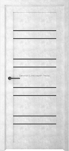 Дверь межкомнатная Экошпон Дублин стекло Графит бетон светлый бетон темный