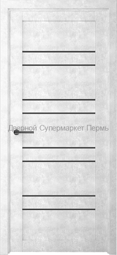 Дверь межкомнатная Экошпон Дублин стекло Графит бетон светлый бетон темный