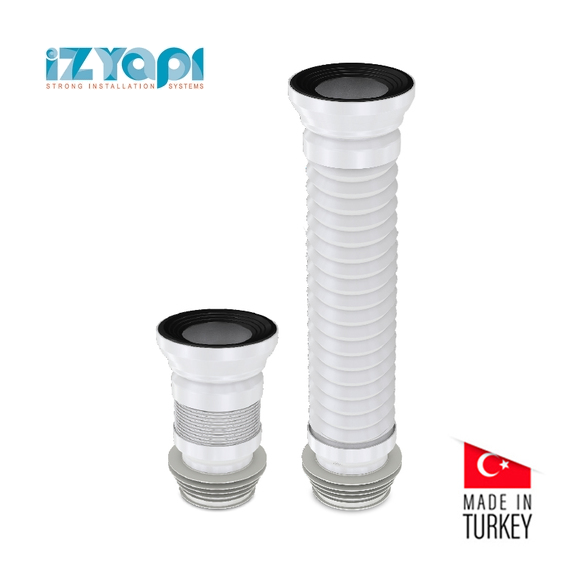 IZYAPI | Uzadılan Qofra - Çirkab Su Borusu | WC PAN CONNECTOR (PVC) Ø100/450 MM- Ø 90/100/110 MM OUTLET