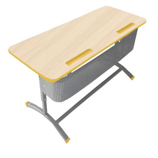 ЛСОШ-18 Стол ученический 2-местный регулируемый по высоте и наклону столешницы (ЛДСП Дуб)