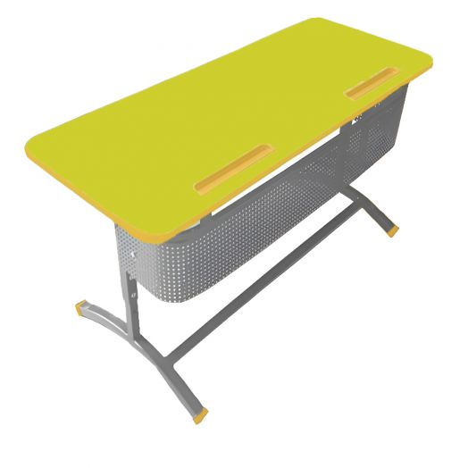 ЛСОШ-18 Стол ученический 2-местный регулируемый по высоте и наклону столешницы (ЛДСП Лайм)