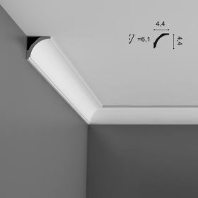 Карниз Гладкий Orac Decor CX109 Д200xШ4.4xВ4.4 см Лепнина из Дюрополимера / Орак Декор.