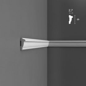 Молдинг Гладкий Orac Decor PX113 Д200хШ2.7хВ6 см Лепнина из Дюрополимера / Орак Декор.