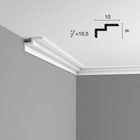Карниз Гладкий Orac Decor С390 Д200xШ10xВ6 см Лепнина из Полиуретана / Орак Декор.
