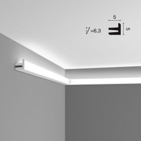 Карниз для Скрытого Освещения Orac Decor C380  Д200xШ5xВ5 см Лепнина из Полиуретана / Орак Декор.