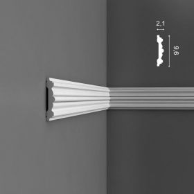 Молдинг Гладкий Orac Decor P9020 Д200хШ9.6хТ2.1 см Лепнина из Полиуретана / Орак Декор.