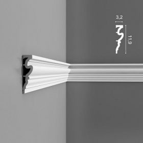 Молдинг Гладкий Orac Decor DX170 Д230хШ3.2хВ11.9 см Лепнина / Орак Декор.