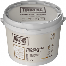 Герметик для Дерева Torvens 15кг Слоновая Кость, Акриловый, Эластичный, Эффективная Теплоизоляция / Торвинс.