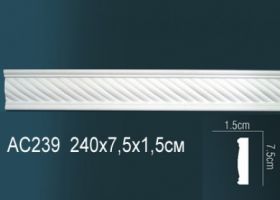 Молдинг Perfect AC239F Гибкий Д240xШ1.5xВ7.5 см /Перфект.