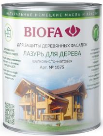 Лазурь для Дерева Biofa 1075 1л 1004 Голдахор Шелковисто-Матовая / Биофа 1075.