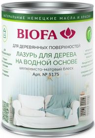 Лазурь для Дерева на Водной Основе Biofa 5175 2.5л 5107 Ирокко, Шелковисто-Матовый Блеск / Биофа 5175.
