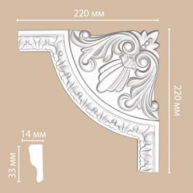 Угол Decomaster 98027-1 В220хШ220хД14 мм / Декомастер.