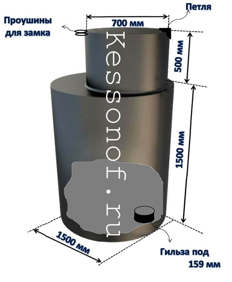 Кессон для скважины круглый 4мм-1500мм-2000мм
