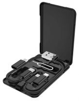 Кабель с переходниками 6 в 1 Hoco U86. USB, Lighting, MicroUSB, TypeC, Скрепка, Подставка