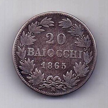 20 байочи 1865 Ватикан R