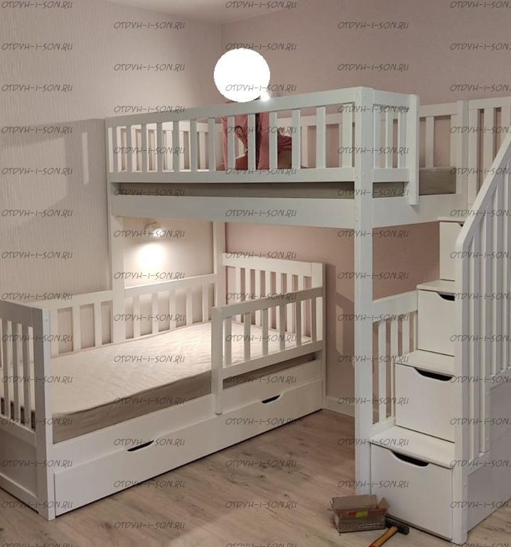 Кровать двухъярусная угловая Лейла №15, любые размеры