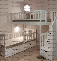 Кровать двухъярусная угловая Лейла №15, любые размеры